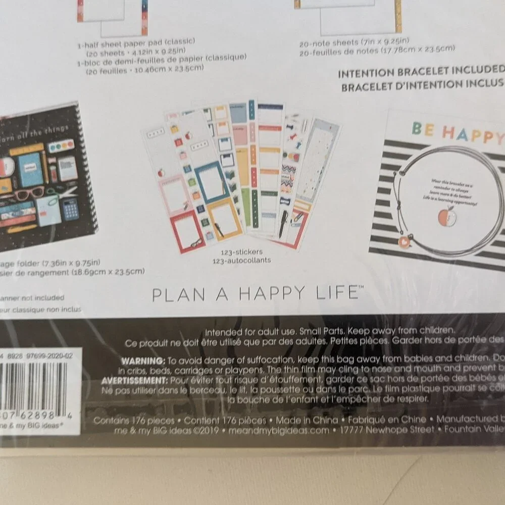 NWT Back to School Happy Planner All the Things 176pc Student Companion Bracelet